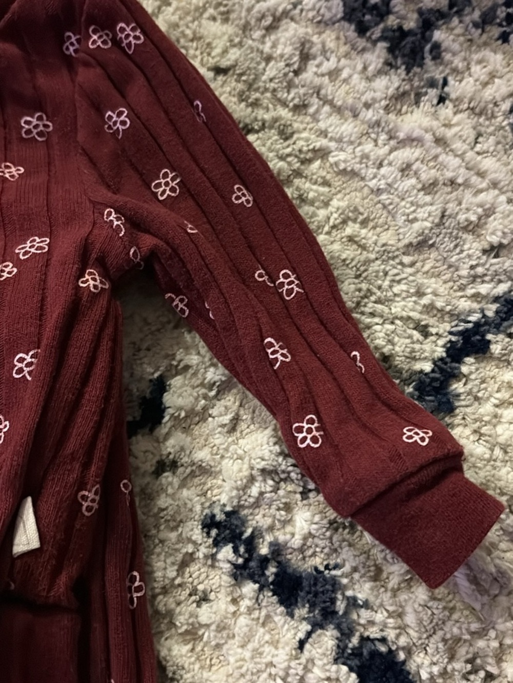 Kids Ribbed Two-Piece Set in Deep Maroon - Picture 5 of 6